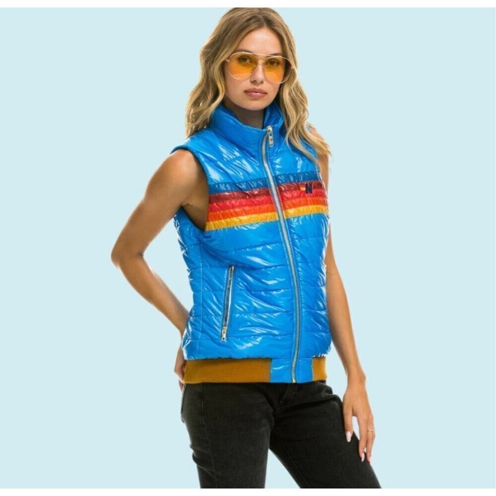 NWT WOMEN'S 5 STRIPE VEST in SNORKEL BLUE Size Large